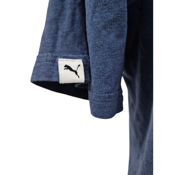 Puma blue cotton T-shirt Large Puma logo super soft Sz M/L - Picture 3 of 4